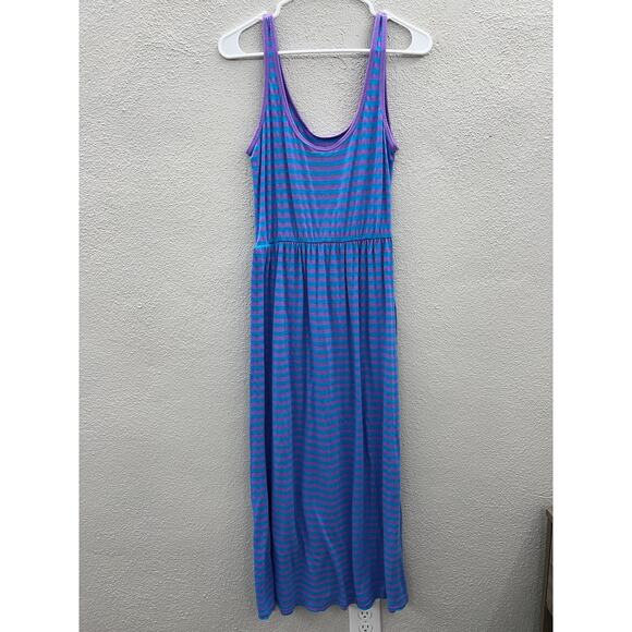 Womens Just Love Dress Size Medium Blue and Purple Striped Sleeveless - Picture 7 of 10